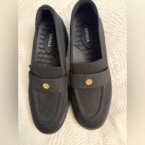 Black Vivaia Women’s Francesca Fabric Penny Loafers - Size 40 - NEVER WORN.